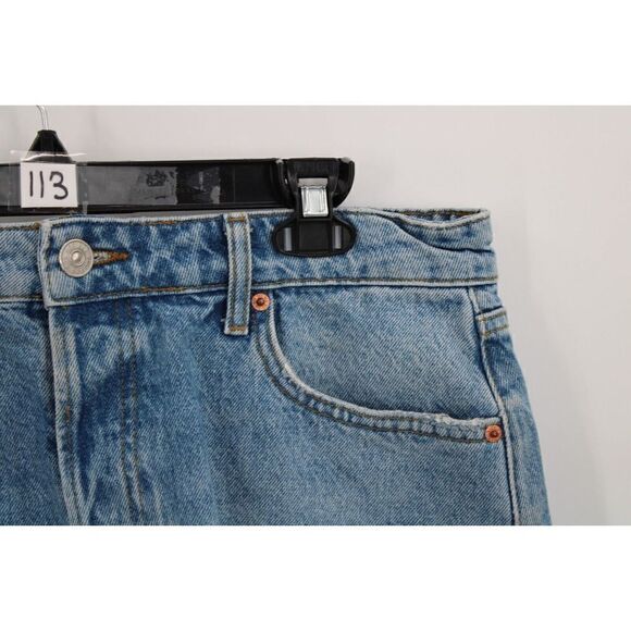 BDG SUMMER CUTOFF Urban Outfitters High Rise Cheeky Jean Shorts Frayed Hem Sz 32 - Picture 5 of 10